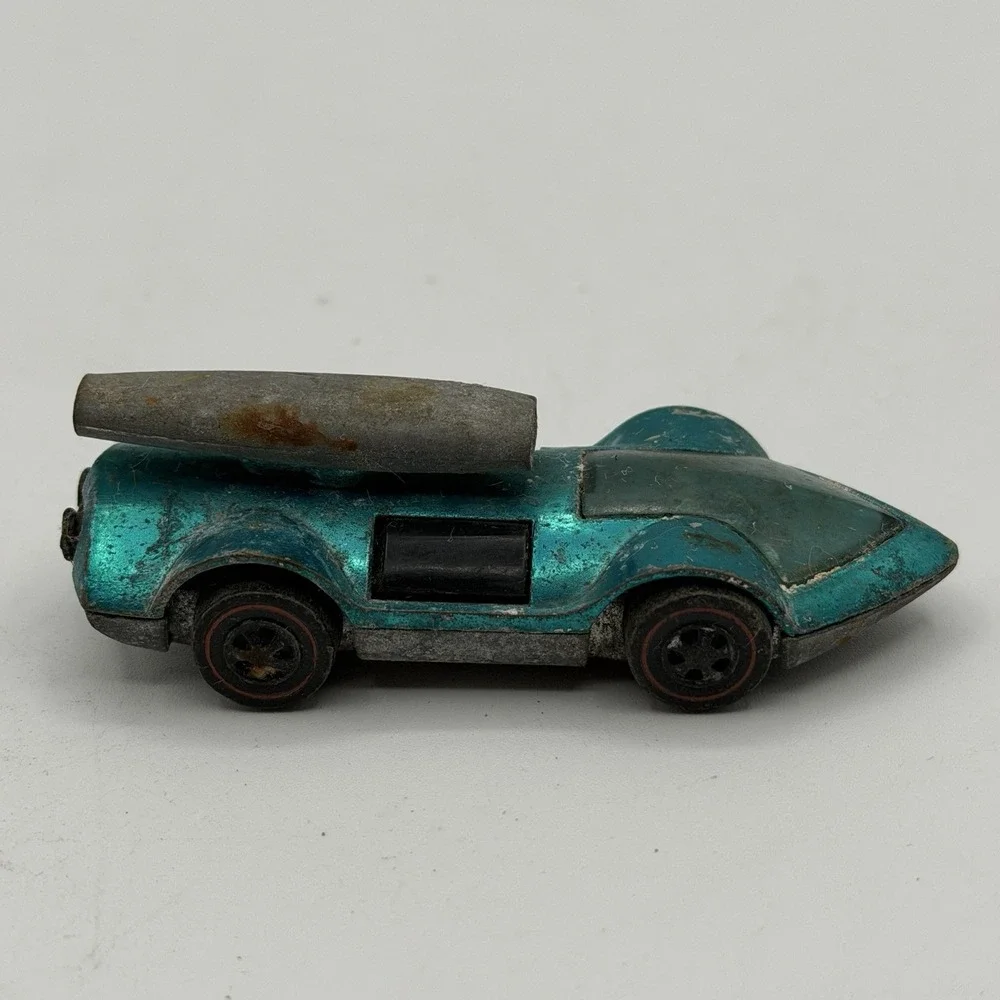 Vintage 1970 Hot Wheels‎ Redline Rocket-Bye-Baby Teal Aqua Blue Diecast Car
